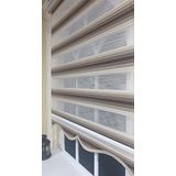 Storburada Zebra Renk Geçişli Kahve Etek Dilimli STB 484 Kahverengi 60 X 200 Stor Plise Perde