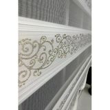 Storburada Zebra Stor Perde Altın Sarmaşık Desen Etek Dilimli Stb9300 V 02 Sarı 30 X 200