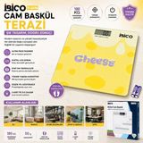 Store 0221A Dijital - Pilli Desenli Renkli Cam Banyo Baskül Terazi Tartı LCD Ekran 180KG/50GR 26X26CM İ11-030 - 01-Mavi