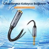 Store 3.5mm Trss Aux Kulaklık Mikrofon Ses Uzatma Kablosu 2 Metre - 00-Siyah - Beyaz