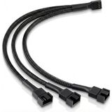 Store 4 Pin Fan Çoklayıcı Y Kablo - 1’den 3’e Splitter - 1x 4-Pin + 2x 3-Pin Çıkış - 4 Pin Pwm / 3 Pin Dc Uyumlu - 26 cm - 0 - Siyah