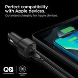 Store 47W Usb-C 2 Port Araç Içi Hızlı Şarj Aleti + Lightning Şarj Kablosu Güç Adaptörü Çakmaklık iPhone & iPad Type-C - ACP04205 - 20W GaN Black