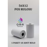 Store 56x12 Termal Pos Kağıdı - Pos Rulosu - Yazarkasa Pos Kağıdı 10 Adet