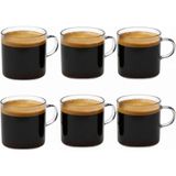 Store 6'lı Şeffaf Cam Espresso Bardak Seti – Isıya Dayanıklı Minimal Tasarım Kahve Bardakları – 6 cm Yükseklik, 6 cm Çap – Türk Kahvesi, Espresso ve Kafe Kullanımı Için Şık Sunum Bardakları - 260-Pembe