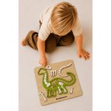 Store Ahşap Dinozor Puzzle Bul Tak Oyuncak Brachiosaurus Iskelet 3+ Yaş Eğitici Montessori Yapboz