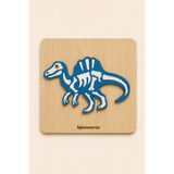 Store Ahşap Dinozor Puzzle Bul Tak Oyuncak Spinosaurus Iskelet 3+ Yaş Eğitici Montessori Yapboz