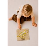 Store Ahşap Dinozor Puzzle Bul Tak Oyuncak Tyrannosaurus Iskelet 3+ Yaş Eğitici Montessori Yapboz