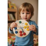 Store Ahşap Eğitici Oyuncak | Montessori Ahşap Oyuncak | Renkli Yol Takip Oyun - Renk Sıralama Oyunu
