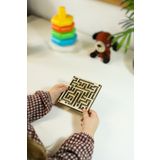 Store Ahşap Labirent Oyunu - Montessori Eğitici Doğal Ahşap Oyuncak - Zeka Ve Denge Oyunu - No: 5