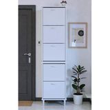 Store Ayaklı Beyaz Ayakkabılık 52 Cm Kapı Önü/Giyim Odası/Antre Uyumlu Ayakkabılık 52X205x26 Cm