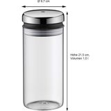 Store Cam Saklama Kavanozu, 1 L, 21,5 Cm, Kapaklı, Geniş Ağızlı, Kahve Çekirdeği, Müsli ve Kuru Gıda Saklama Kabı - 0 - 19 lt - 0 Siyah