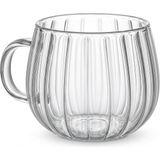 Store Çizgili Borosilikat Cam Bardak, 350 ml Geniş Kapasite, Isıya Dayanıklı Yapı, Bulaşık Makinesinde Yıkanabilir, Ev Ofis Restoran Için Kullanıma Uygun Kulplu Kahve Espresso Latte Sunum Bardağı - 1 Adet - 0 - 200 ml