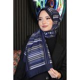 Store Çizgili Desen Mor Soft Pamuk Şal Çok Renkli 47 - 0,6 x 19 x 29 cm - 00 Beyaz