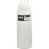 Store Corona Profesyonel 3 Delikli Ketçap ve Mayonez Sisesi, 950 Nulllliliters Kapasite, Beyaz - 0 - 19 lt - 0 Siyah