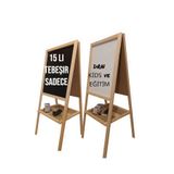 Store Drn Kids & Eğitim Çift Taraflı Ayaklı Yazı Tahtası. Kalem, Silgi Ve 15'li Renkli Tebeşir.