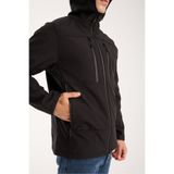 Store Erkek Siyah İçi Polarlı Su Ve Rüzgar Geçirmez Softshell Outdoor Spor Mont