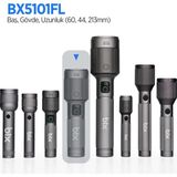 Store Flashlight BX5101FL 60W Led, Max. 2300 Lümen Parlaklık ve 850 Metreye Kadar Uzun Menzilli, Şarj Edilebilir, LED Güç Göstergeli ve Çok Modlu Kamp Acil Durum Için Kompakt El Feneri
