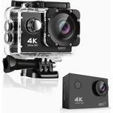 Store Fullf 4K Ultra Hd Spor Aksiyon Kamerası – 16MP Geniş Açı, 30M Su Geçirmez, Wifi, 2.0" Ekran, 64GB Tf Kart Desteği, 170° Lens, H.264 Format, 4K 30FPS – Dalış, Bisiklet, Kayak Için H16 - Ahşap