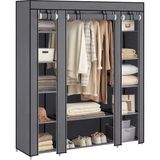 Store Fullf , Kumaş, Dokunmamış Kumaş Kapaklı, Askılı Katlanır, 45 x 150 x 175 Cm, 12 Raf, Metal Çerçeve, Yatak Odası Için, Gri LSF03G
