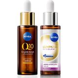Store Fullf Nivea LUMINOUS630 Skin Glow Anında Aydınlatıcı Cilt Bakım Serumu 30ML ve Q10 Kırışıklık Karşıtı Serum 30ML