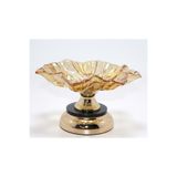 Store Gold Detaylı Ayaklı Dekoratif Cam Sunumluk 21x12 cm Şık Servis ve Masa Sunum Tabağı