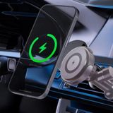 Store Havalandırmaya Takılan Telefon Tutucu Araç Tutucu ve Şarj Magsafe ile Uyumlu Kablosuz Şarj Özellikli Peteğe Takılıp Kilitlenebilen 15W Hızında Hızlı Mıknatıslı Premium Kalite 3A Şarjlı Araç Tutucu 034 - 000-Siyah