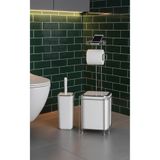 Store HGY Home Kare Yedekli Standlı Beyaz Krom Çöp kovası ve Wc Fırçalık Seti