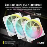 Store Icue Lınk LX120 Rgb 120MM Pwm Kasa Fanı Üçlü Paket, Çift Işık Döngüsü, Airguide Teknolojisi - Beyaz (CO-9051030-WW) - 0 - Siyah