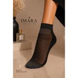 Store İMARA Collection Siyah Tül Gümüş Taşlı Kadın Çorabı | Parfüm Kokulu, Premium Kalite, Özel Tasarım