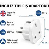 Store Ingiliz Tipi Fiş Adaptörü Uk 'den Tr Priz Dönüştürücü, Avrupa Giriş Uyumlu, Seyahat Tipi Elektrik Adaptörü, Laptop Telefon Şarj Uyumlu, Dayanıklı Abs Plastik, Kompakt Tasarım - 0 - Siyah