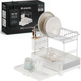 Store Inox Master KD410 | Genişletilebilir 2 Katlı Bulaşıklık | 304 Paslanmaz Çelik | Su Tahliyeli Tezgah Üstü Kurutmalık - Ahşap