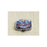 Store İstanbul Temalı İlaç Kutusu 4x5,5 Cm Kompakt Taşınabilir Günlük Şık Organizer