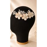 Store Krem renk sedefli gelin tokası gelin tacı handmade
