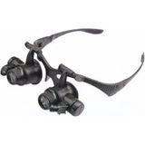 Store Mania Ieg™ Gözlük Modeli 10X 15X 20X 25X Lens 2 LED Işıklı Büyüteç 9892G - Renkli