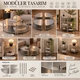 Store Modüler Krom Orta Sehpa ve Raf Sistemi - 50 cm Yükseklik