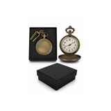 Store Özel Kutulu Siyah Baskıya Uygun Köstekli Saat 4x5 Cm – Kişiye Özel Logo ve İsim Baskılı Dekoratif Cep Saati