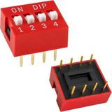 Store Pcb Tip 4’lü Kırmızı Dıp Switch 2.54MM Pin Aralıklı Devre Anahtarı - 0,01 gr