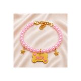 Store Pembe İsimli İnci Boncuklu Kedi Tasması Köpek Tasması Kedi Köpek Aksesuar Kolye Yeni Nesil 3D Tasarım 3D İsimlik