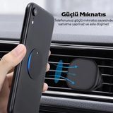 Store Polham 0.4mm 2 Adet Set Ultra Ince Yapışkanlı Metal Mıknatıs, 3m Hafif Tüm Telefonlara Uyumlu Mıknatıs - 000-Siyah