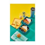 Store Pratik ve Şık Beslenme Kutusu 2 Katlı Bölmeli, Kaşıklı ve Çatal Setli, Taşınabilir Gıda Saklama Kabı - 0,5 x 7 cm