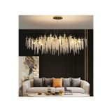 Store Serip 120lik Yemek Masa Üstü Gold Kaplamalı Modern Tasarım Salon Kristal Sarkıt Avize
