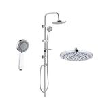 Store Tema Rain Tondo Banyo Tepe Duş Seti Krom Kaplı Rain Sürgü Paslanmaz Boru 3+1 Duş Fonksiyonu Rain Ayırıcı 150CM - 190CM Ince Çift Kenetli Örgülü Duş Spirali 75CM Bağlantı Spirali