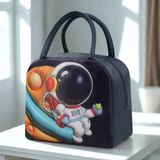 Store Termal Özellikli Şık Beslenme Çantası Figürlü 3D Görünümlü Düz Baskı Termal Yemek ve Yiyecek Çantası - Astronot