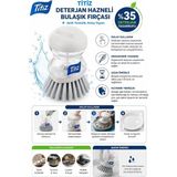 Store Titiz Deterjan Hazneli Bulaşık Fırçası, Basmalı Sıvı Deterjan Hazneli Mutfak Temizlik Fırçası, Ergonomik Tasarım Hijyenik ve Uzun Ömürlü, Tencere, Tava, Tabak, Çok Amaçlı Temizlik Fırçası - 02-Siyah