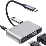 Store Type-C HDMI VGA USB 3.0 Type 4in1 Video Dönüştürücü Veri Aktarıcı USB Adaptör Notebook ve Macbook ile Uyumlu Gri Tc-26