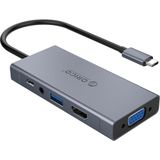 Store Type-C To USB 3.0 HDMI VGA Aux Pd Çoklayıcı Dönüştürücü Hub