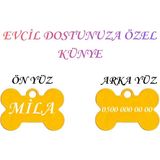 Store XL Boy isme Özel Çelik Köpek isimlik Renkli isme Özel Köpek Künyesi Köpek isimlik Kedi isimlik Tag - Altın Sarısı
