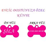 Store XL Boy isme Özel Çelik Köpek isimlik Renkli isme Özel Köpek Künyesi Köpek isimlik Kedi isimlik Tag - Fuşya