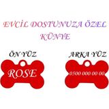 Store XL Boy isme Özel Çelik Köpek isimlik Renkli isme Özel Köpek Künyesi Köpek isimlik Kedi isimlik Tag - Kırmızı