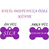 Store XL Boy isme Özel Çelik Köpek isimlik Renkli isme Özel Köpek Künyesi Köpek isimlik Kedi isimlik Tag - Mor